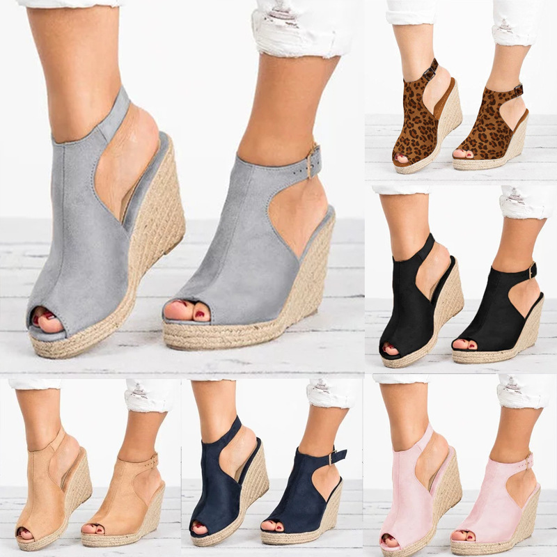 Espadrille Wedge Shoes - Sandalen met hak voor dames Zomer