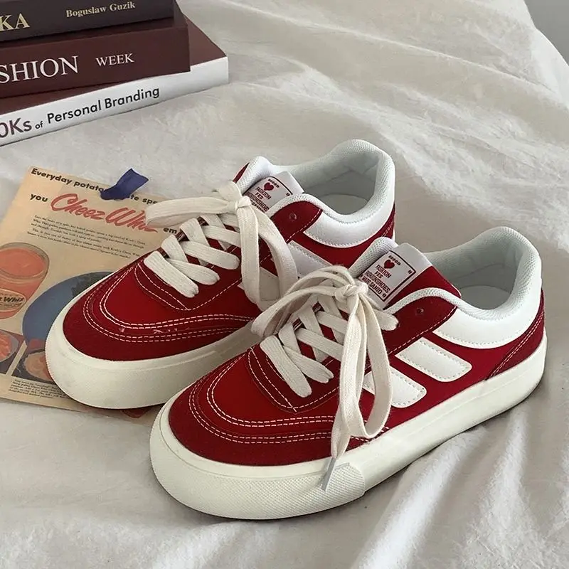 Women Shoes Vans - 2024 Nieuwe Rode Vrouwen Vulkaniseren Schoenen