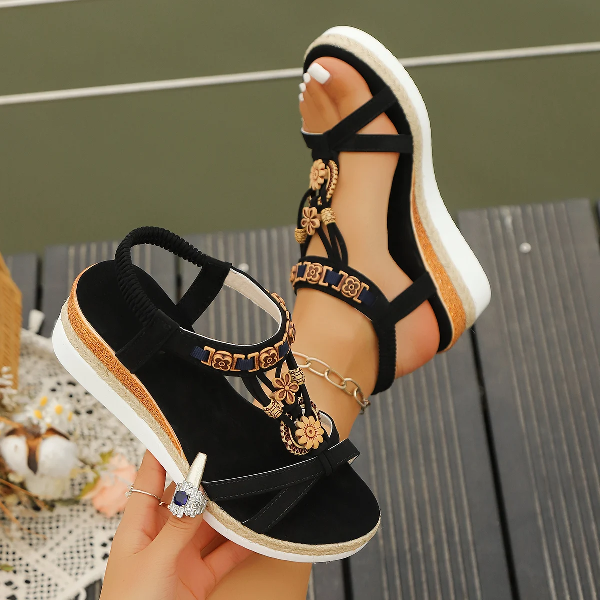 Gladiator Sandal Women - Vrouwen Wig Sandalen Zomer 2024 Gevlochten