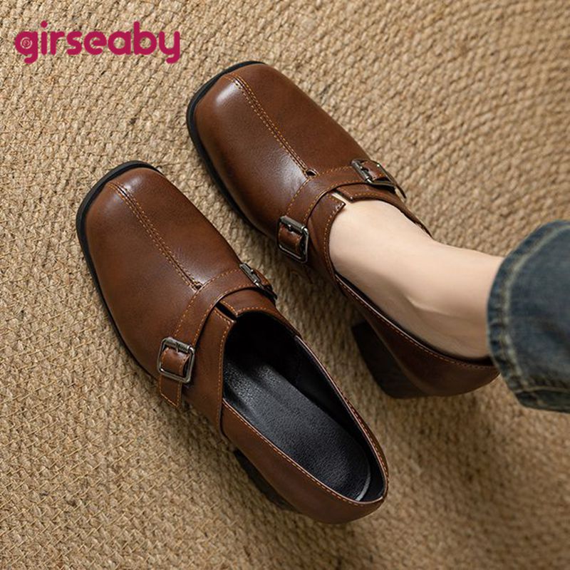 Women'S Shoes Plus Size - Girseaby Vintage Vrouwen Pompen Vierkante Neus