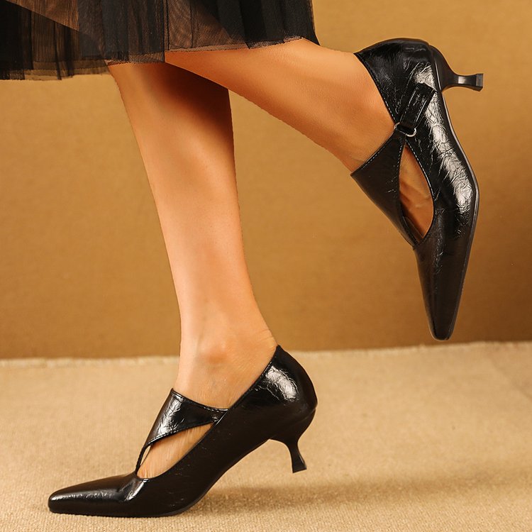 Donkere retro pumps met kitten - Women'S Shoes Kitten Heels recensie en prijs