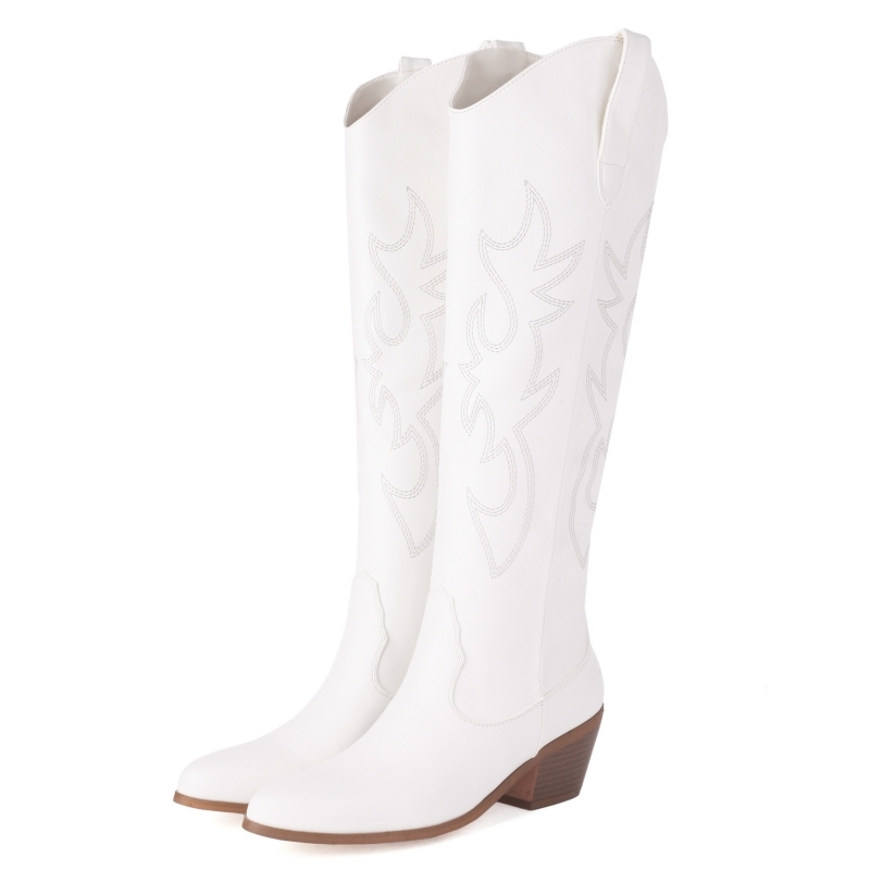 Witte dames kniehoge laarzen 2 - Women Shoes Size 7 recensie en prijs