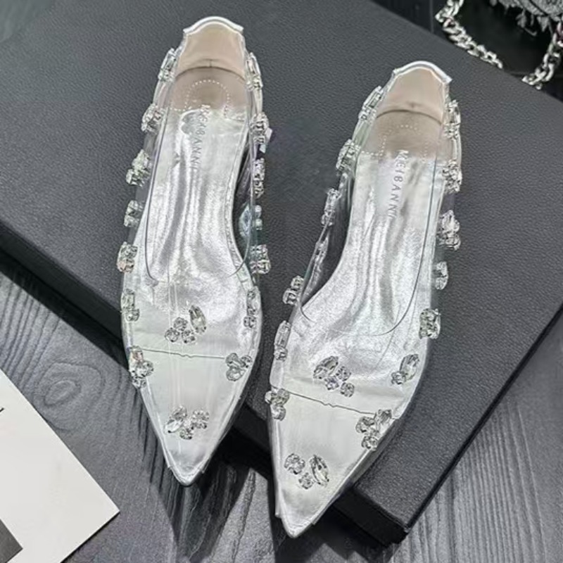 2026 Transparante PVC Rhinesto - Pointed Toe Flat recensie en prijs