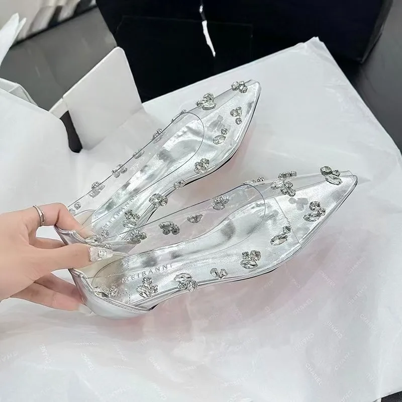 2026 Transparante PVC Rhinesto - Pointed Toe Flat recensie en prijs