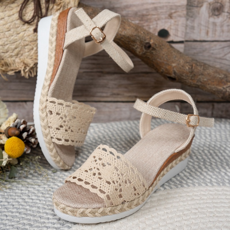 Dames kanten sandalen met slee - Espadrille Wedge Shoes recensie en prijs