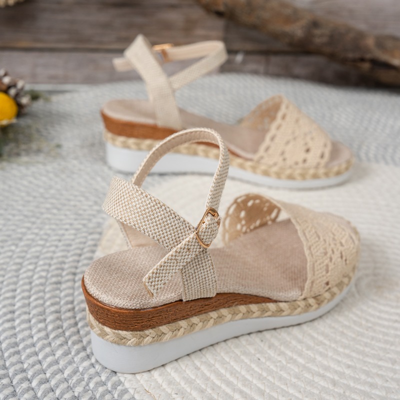 Dames kanten sandalen met slee - Espadrille Wedge Shoes recensie en prijs
