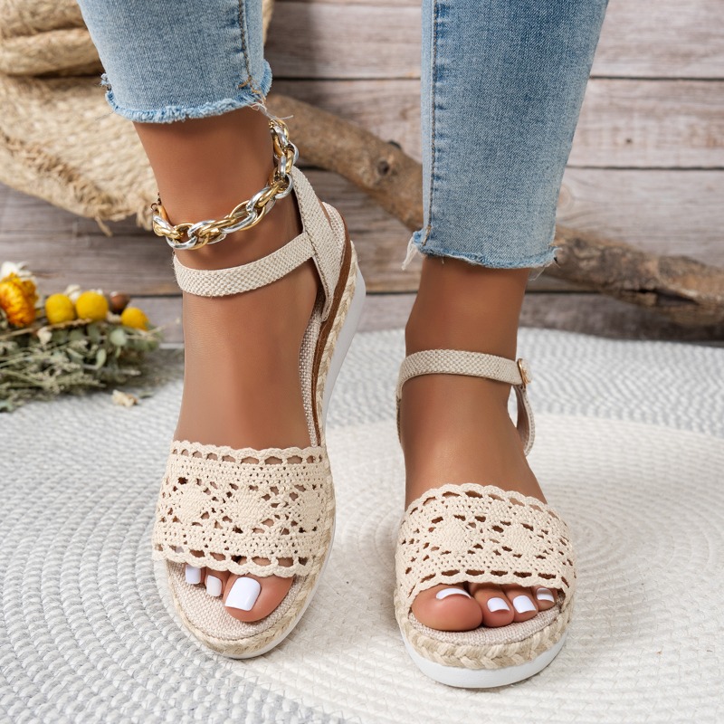 Dames kanten sandalen met slee - Espadrille Wedge Shoes recensie en prijs