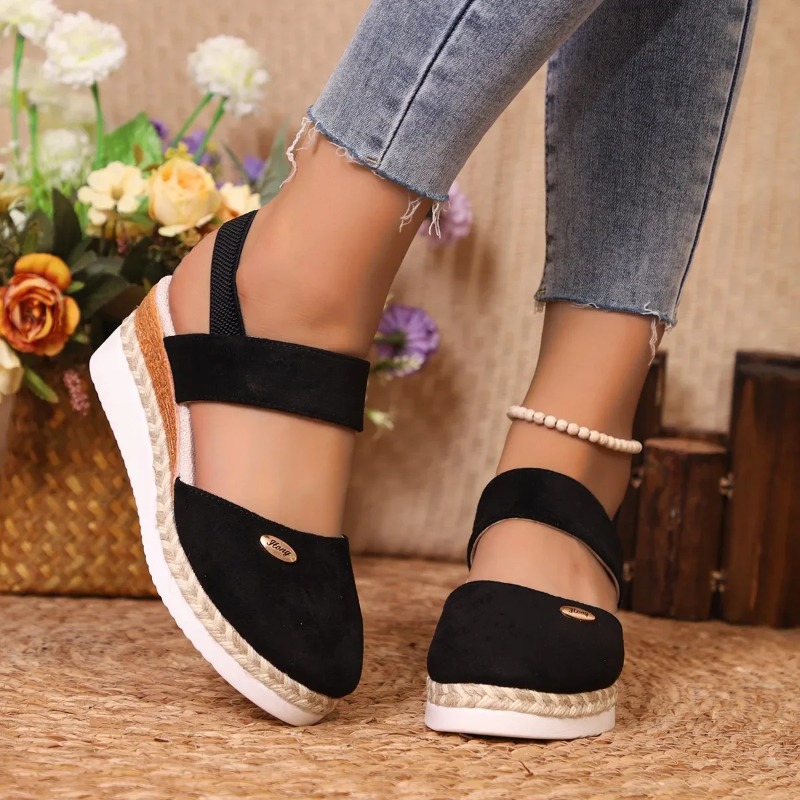Vrouwen Gesloten Teen Sandalen - Espadrille Wedge Shoes recensie en prijs