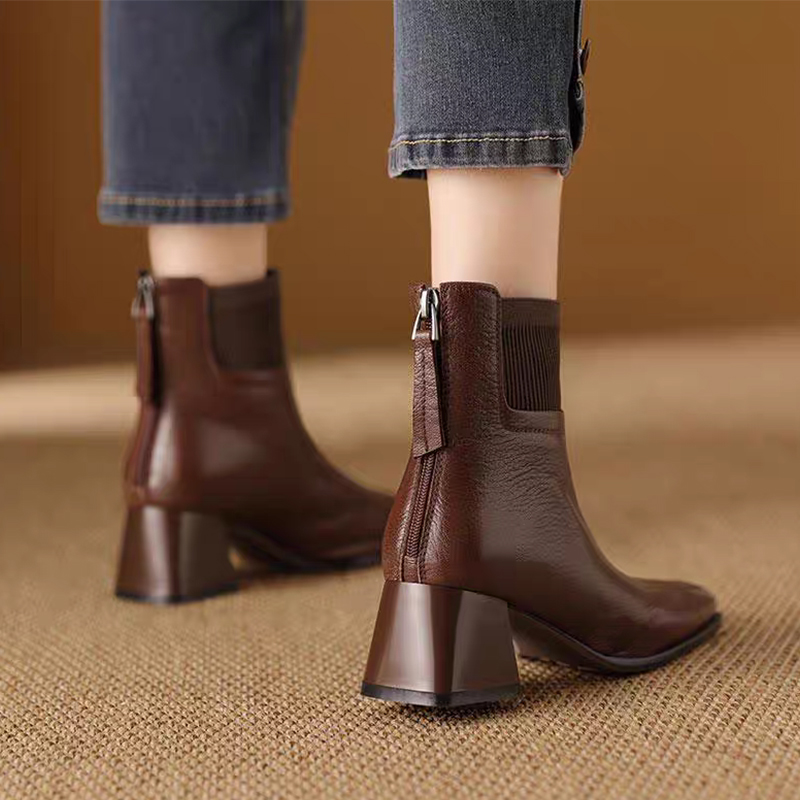 Dames Sok Enkellaarzen PU Leer - Women Shoes Size 7 recensie en prijs