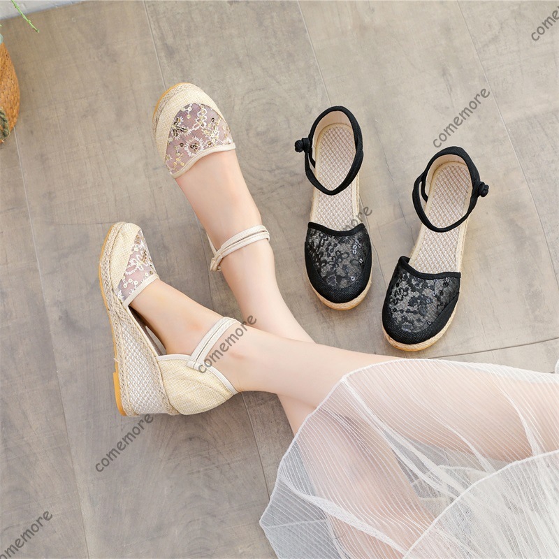 Dames kanten mesh espadrille s - Espadrille Wedge Shoes recensie en prijs