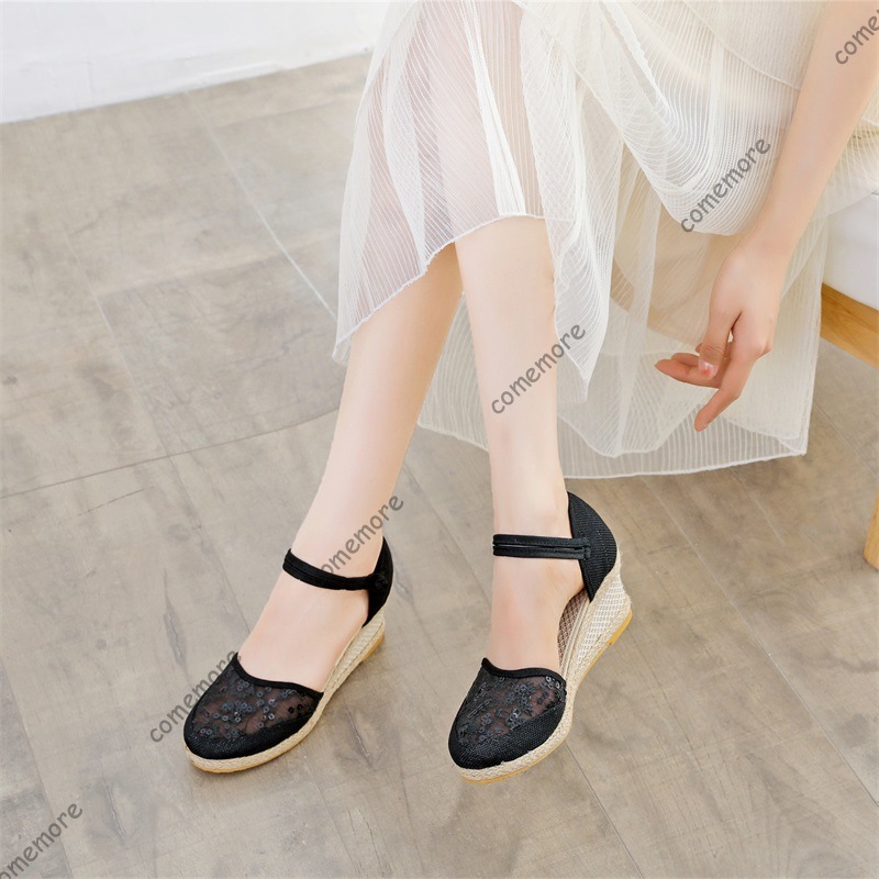 Dames kanten mesh espadrille s - Espadrille Wedge Shoes recensie en prijs